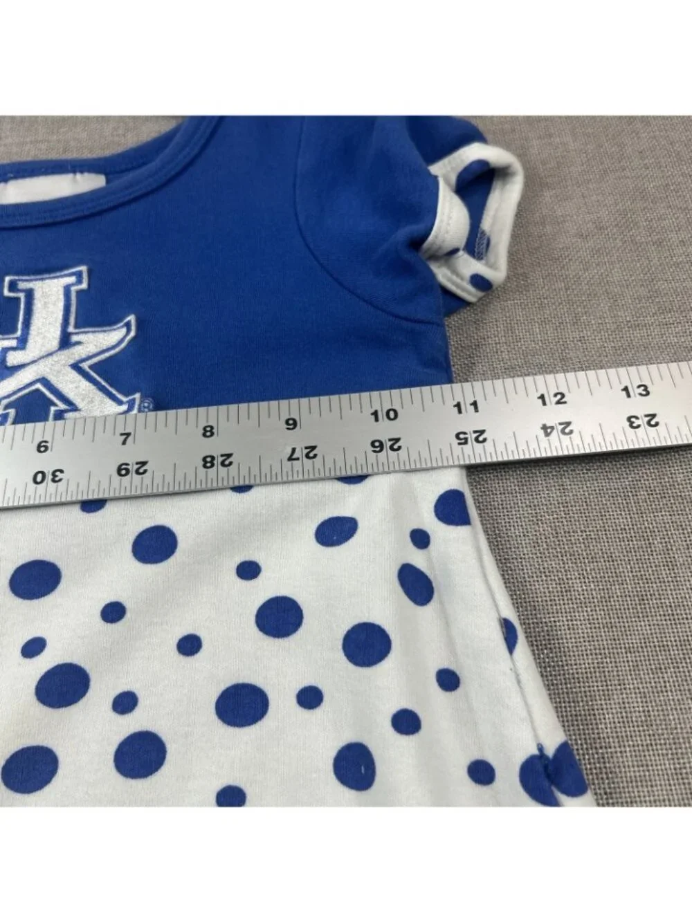 NCAA Kentucky Wildcats Blue Polka Dot Scallop Top UK Logo Two Feet Ahead Size 3+